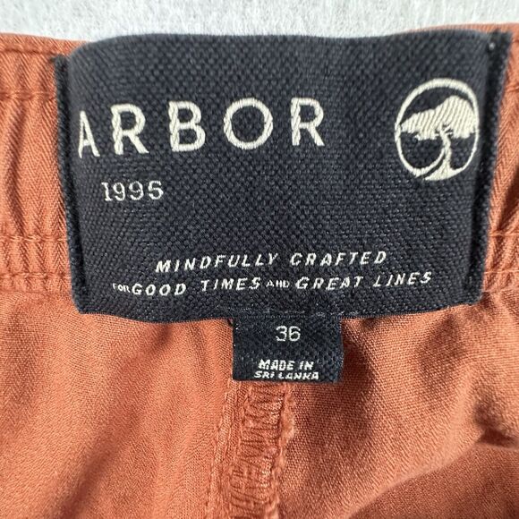Arbor Shorts Mens 36 Orange 1995 Men Chino Pull On Casual Shorts Drawstring - Picture 7 of 9